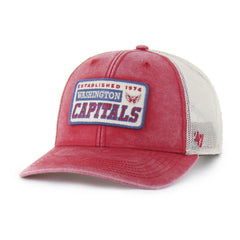 Washington Capitals '47 Canteen Pigment Dyed Patch Trucker Adjustable Hat - Red | 47 brand near me