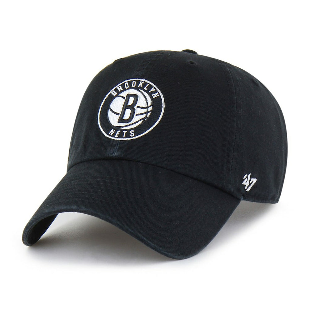 47 brand Brooklyn Nets '47 Core Logo Clean Up Adjustable Hat Black