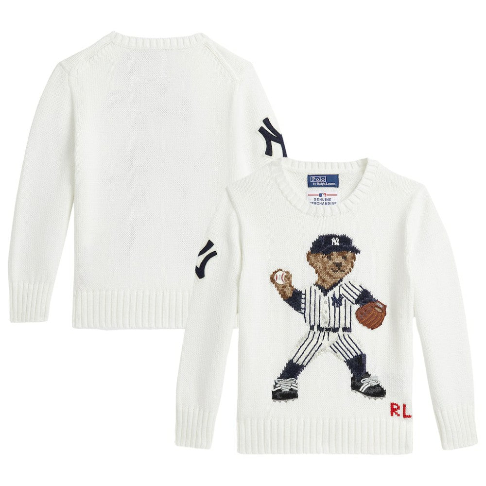 Yankees Polo Ralph Lauren Preschool Bear Pullover Sweater Sale