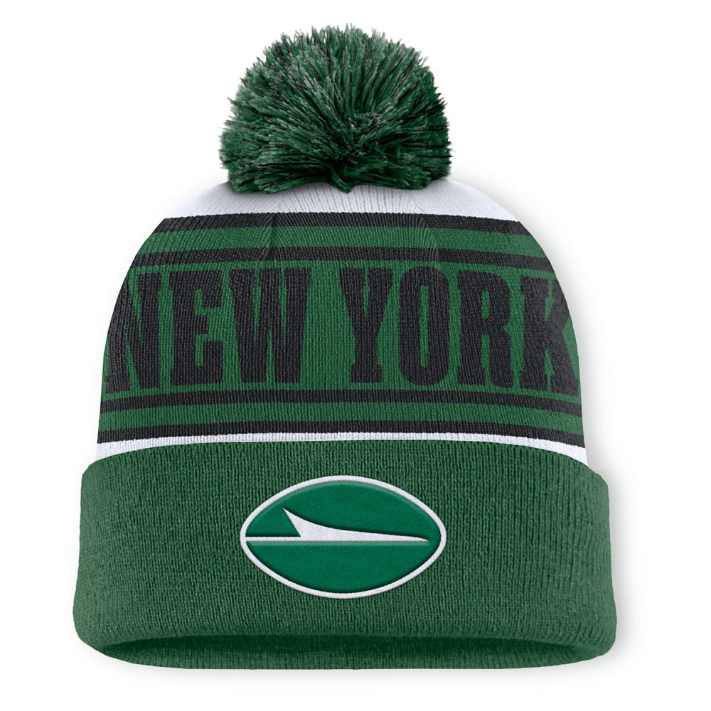 New York Jets Center Cuffed Knit Hat with Pom - Green - Fanatics