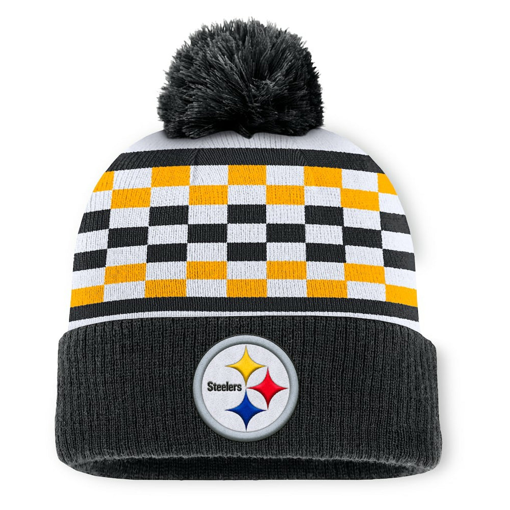 Pittsburgh Steelers Women's End Zone Cuffed Knit Hat with Pom - Black - Fanatics