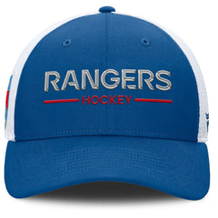 New York Rangers Fanatics Centennial Authentic Pro Structured Trucker Adjustable Hat - Blue/White | Fanatics online
