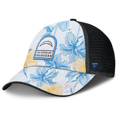 Los Angeles Chargers Tropical Adjustable Trucker Hat - White/Black - Fanatics