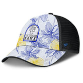 Los Angeles Rams Tropical Adjustable Trucker Hat - White/Black - Fanatics