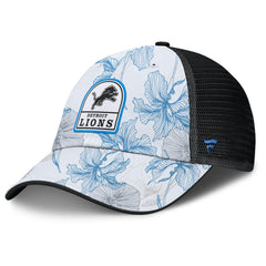 Detroit Lions Tropical Adjustable Trucker Hat - White/Black - Fanatics