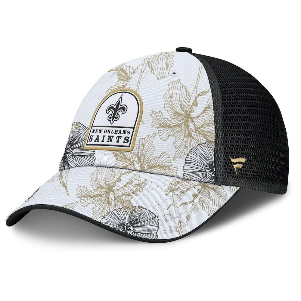 New Orleans Saints Tropical Adjustable Trucker Hat - White/Black - Fanatics