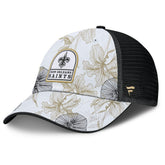 New Orleans Saints Tropical Adjustable Trucker Hat - White/Black - Fanatics