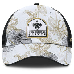 New Orleans Saints Tropical Adjustable Trucker Hat - White/Black - Fanatics