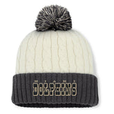 Miami Dolphins Women's Coaxial Cuffed Knit Hat with Pom - Cream - Fanatics