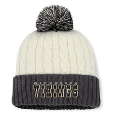 Minnesota Vikings Women's Coaxial Cuffed Knit Hat with Pom - Cream - Fanatics