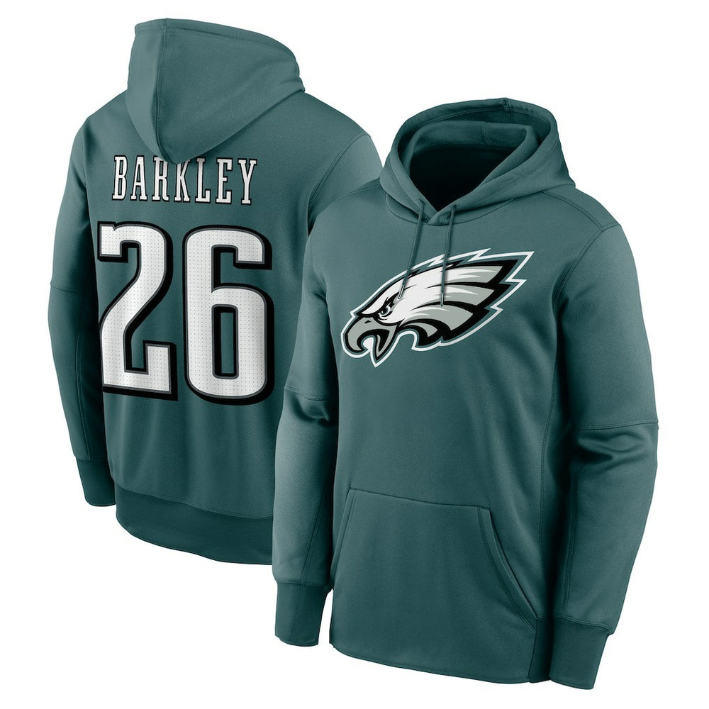 Saquon Barkley Philadelphia Eagles Player Name & Number Therma Hoodie - Midnight Green - Nike
