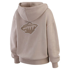 Minnesota Wild WEAR by Erin Andrews Women's Washed Pullover Crewdie - Tan | NHL on sale