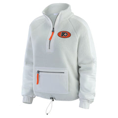 Philadelphia Flyers WEAR by Erin Andrews Women's Polar Fleece Quarter-Zip Jacket - Gray | NHL sale