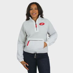 Detroit Red Wings WEAR by Erin Andrews Women's Polar Fleece Quarter-Zip Jacket - Gray | NHL near me