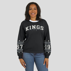 Los Angeles Kings WEAR by Erin Andrews Women's Long-Sleeve Sport T-Shirt - Black | NHL discount