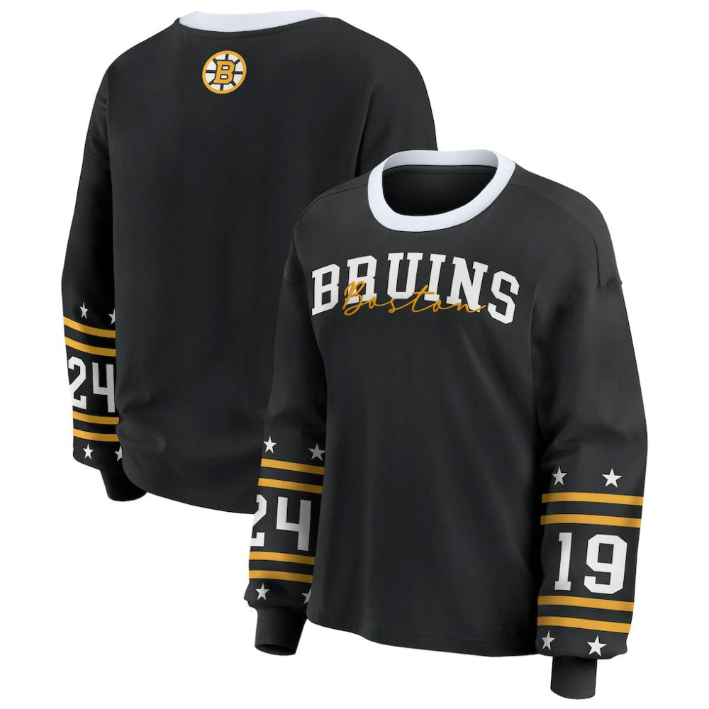 Boston Bruins WEAR by Erin Andrews Women's Long-Sleeve Sport T-Shirt - Black | NHL discount