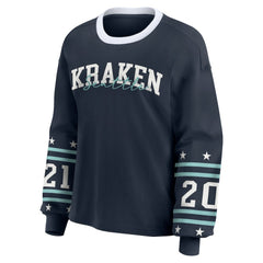Seattle Kraken WEAR by Erin Andrews Women's Long-Sleeve Sport T-Shirt - Deep Sea Blue | NHL on sale