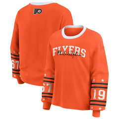 Philadelphia Flyers WEAR by Erin Andrews Women's Long-Sleeve Sport T-Shirt - Orange | NHL near me