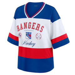 New York Rangers WEAR by Erin Andrews Women's Jersey Style Tee - Blue/White | NHL online
