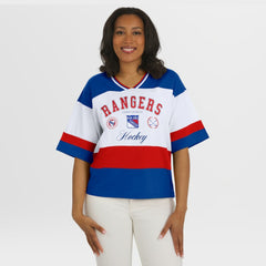 New York Rangers WEAR by Erin Andrews Women's Jersey Style Tee - Blue/White | NHL online