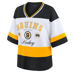 Boston Bruins WEAR by Erin Andrews Women's Jersey Style Tee - Black/White | NHL near me