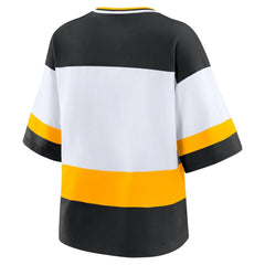Boston Bruins WEAR by Erin Andrews Women's Jersey Style Tee - Black/White | NHL near me
