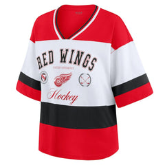 Detroit Red Wings WEAR by Erin Andrews Women's Jersey Style Tee - Red/White | NHL on sale