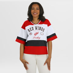 Detroit Red Wings WEAR by Erin Andrews Women's Jersey Style Tee - Red/White | NHL on sale