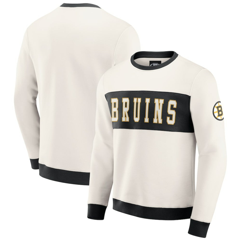 Boston Bruins Darius Rucker Collection by Fanatics Colorblock Pullover Sweatshirt - Cream | Fanatics sale