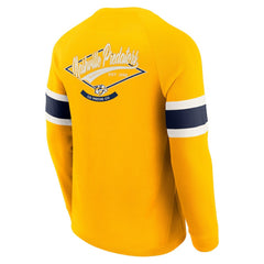 Nashville Predators Darius Rucker Collection by Fanatics Waffle-Knit Raglan Long Sleeve Henley T-Shirt - Gold | Fanatics near me