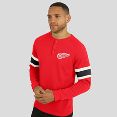 Detroit Red Wings Darius Rucker Collection by Fanatics Waffle-Knit Raglan Long Sleeve Henley T-Shirt - Red | Fanatics sale