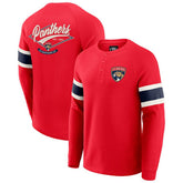 Florida Panthers Darius Rucker Collection by Fanatics Waffle-Knit Raglan Long Sleeve Henley T-Shirt - Red | Fanatics sale