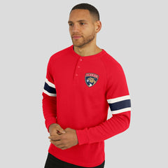 Florida Panthers Darius Rucker Collection by Fanatics Waffle-Knit Raglan Long Sleeve Henley T-Shirt - Red | Fanatics sale
