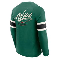 Minnesota Wild Darius Rucker Collection by Fanatics Waffle-Knit Raglan Long Sleeve Henley T-Shirt - Green | Fanatics sale
