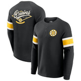 Boston Bruins Darius Rucker Collection by Fanatics Waffle-Knit Raglan Long Sleeve Henley T-Shirt - Black | Fanatics online