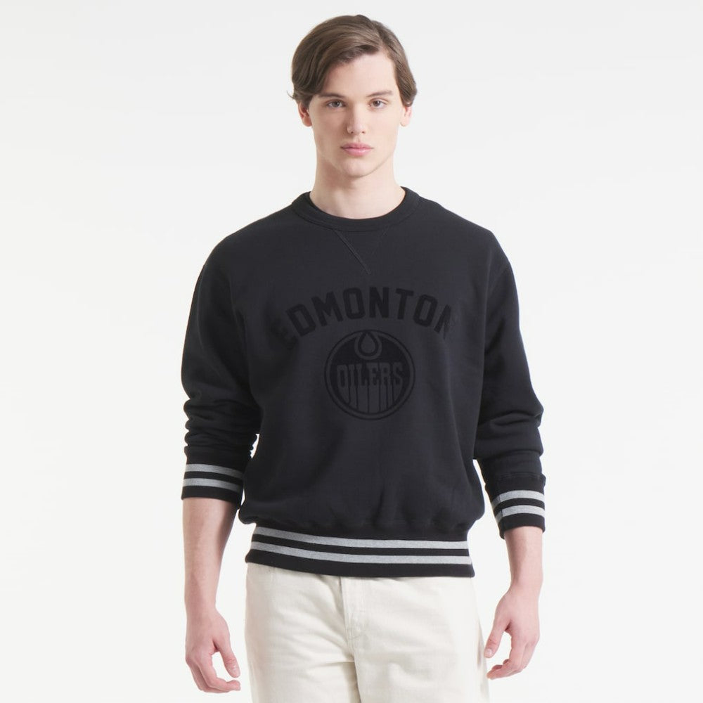Edmonton Oilers Todd Snyder by Fanatics Relaxed Canadian Fleece Crew - Black | Fanatics discount