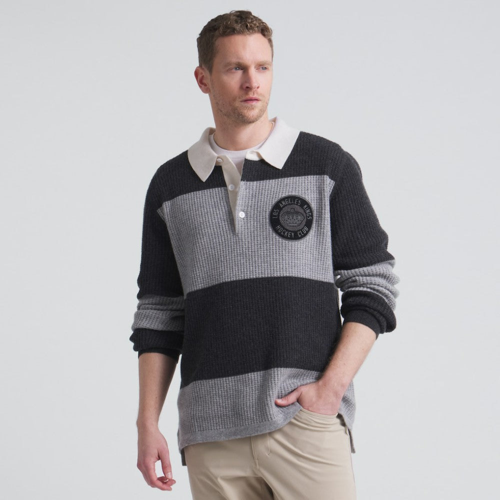 Los Angeles Kings Todd Snyder by Fanatics Cashmere Rugby Sweater - Athletic Heather Gray | Fanatics online