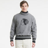 Chicago Blackhawks Todd Snyder by Fanatics Relaxed Canadian Fleece Turtleneck - Dark Heather Gray | Fanatics Lifestyle