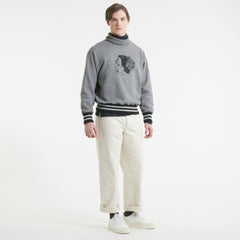 Chicago Blackhawks Todd Snyder by Fanatics Relaxed Canadian Fleece Turtleneck - Dark Heather Gray | Fanatics Lifestyle