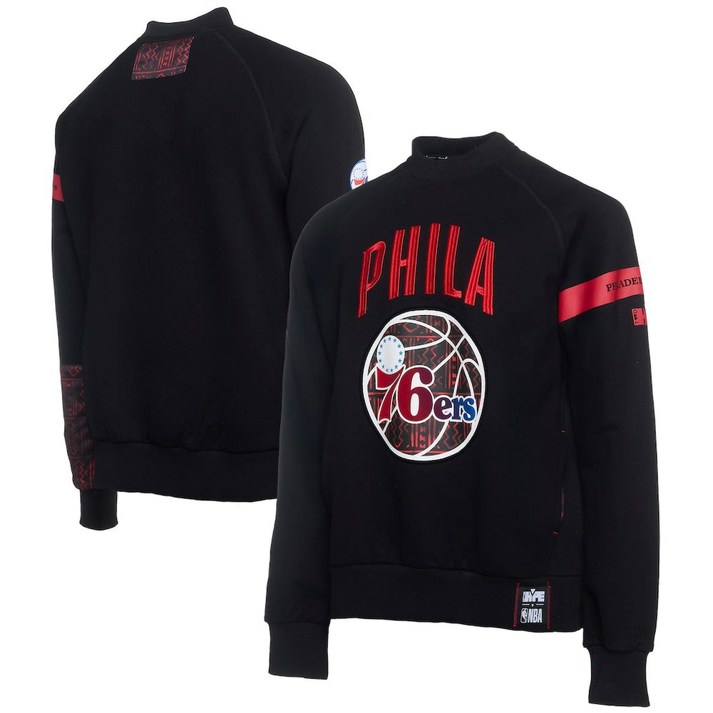 Philadelphia 76ers NBA x Two Hype Culture & Hoops Collection Premium Pullover Sweatshirt - Black
