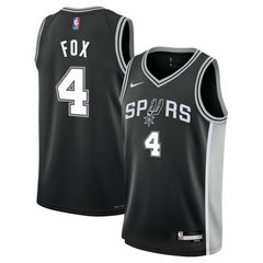Nike De'Aaron Fox San Antonio Spurs Youth Swingman Jersey Icon Edition Black