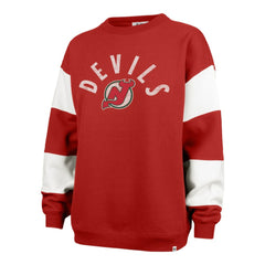 New Jersey Devils '47 Women's Eephus Barred Pullover Sweatshirt - Red | 47 brand Clearance