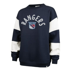 New York Rangers '47 Women's Eephus Barred Pullover Sweatshirt - Navy | 47 brand Lifestyle