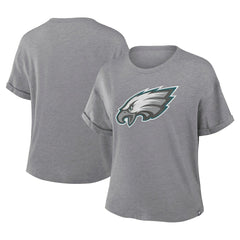 Philadelphia Eagles Women's Tribute Tri-Blend Boxy T-Shirt - Heather Gray - Fanatics