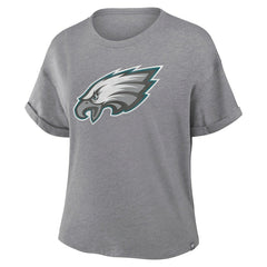 Philadelphia Eagles Women's Tribute Tri-Blend Boxy T-Shirt - Heather Gray - Fanatics