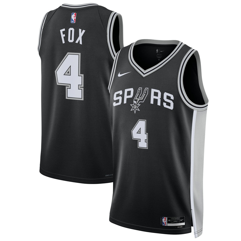 Nike De'Aaron Fox San Antonio Spurs Unisex Swingman Player Jersey Icon Edition Black