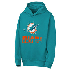 Miami Dolphins Outerstuff Youth Back to Basics Hoodie - Aqua - NFL