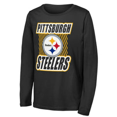 Pittsburgh Steelers Outerstuff Youth Never Settle Long Sleeve T-Shirt - Black - NFL