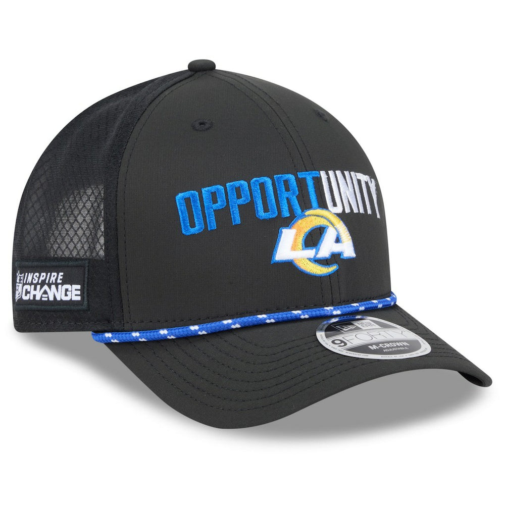 Los Angeles Rams New Era 2025 Inspire Change 9FORTY M-Crown Adjustable Hat - Black - NFL