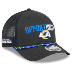 Los Angeles Rams New Era 2025 Inspire Change 9FORTY M-Crown Adjustable Hat - Black - NFL